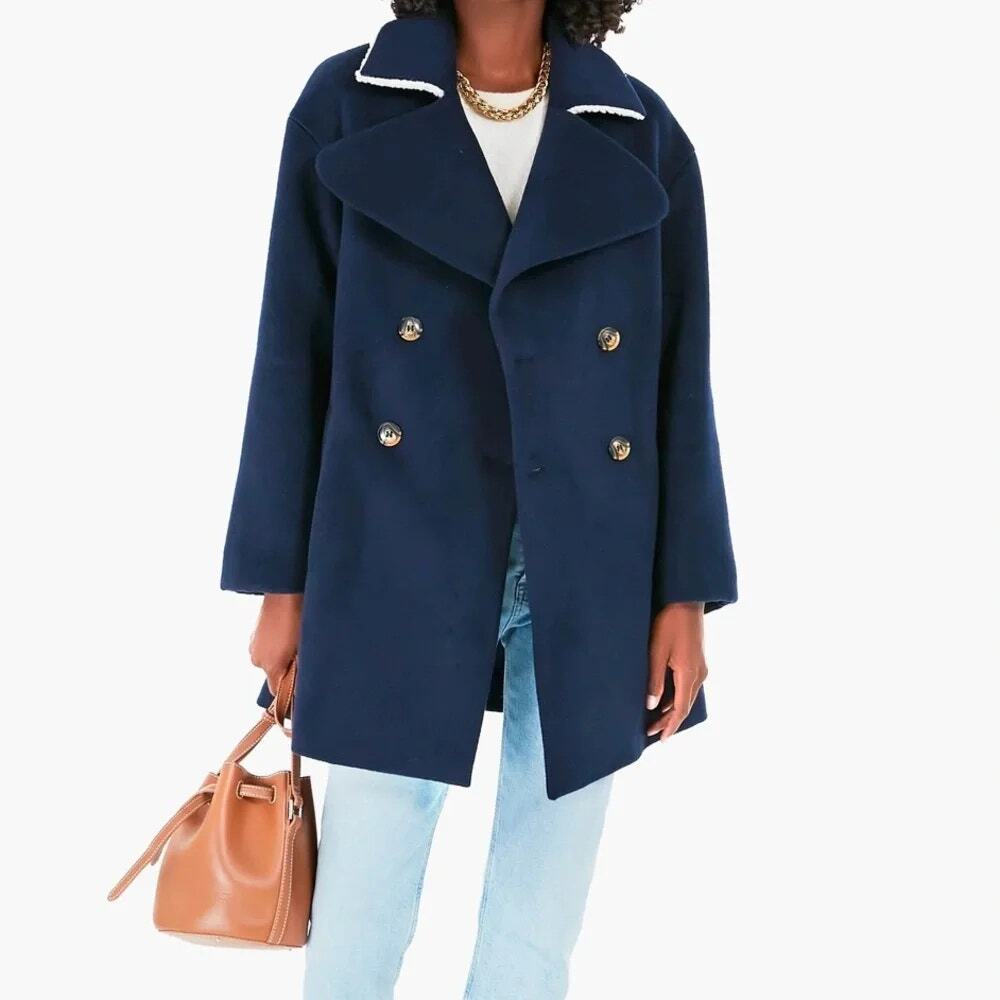TUCKERNUCK Navy Hudson Pea Coat Size L NWT Retail $298
